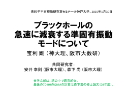 ブラックホールの 急速に減衰する準固有振動モードについて
