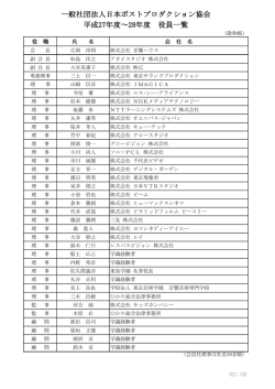日本ポストプロダクション協会 役員一覧