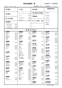 提携金融機関一覧 - 三生収納サービス株式会社