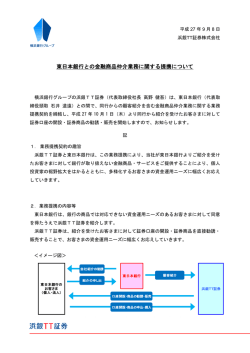 東日本銀行との金融商品仲介業務に関する提携について