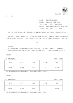 （訂正）｢平成 27 年9月期 決算短信〔日本基準〕（連結）｣の