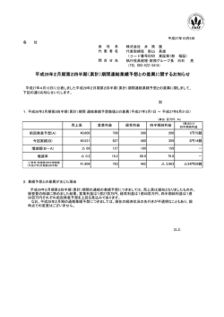 （累計）期間連結業績予想との差異に関するお知らせ