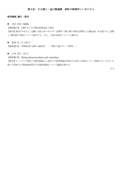 講演要旨 - 素粒子論研究室
