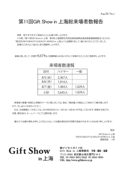 第11回Gift Show in 上海総来場者数報告