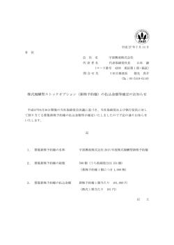 株式報酬型ストックオプション（新株予約権）の払込金額等