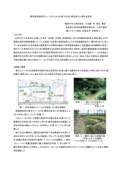篠津泥炭地復元フィールドにおける地下水位と植生変化に関する研究