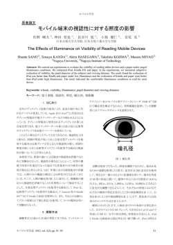 モバイル端末の視認性に対する照度の影響
