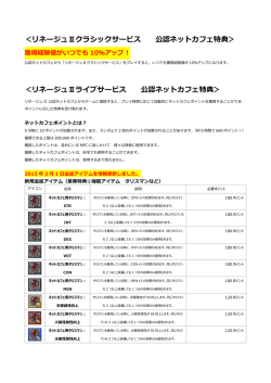 ＜リネージュⅡクラシックサービス 公認ネットカフェ特典＞ ＜リネージュⅡ