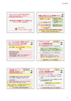 学びを支える学級・学校づくり～グループ・アプローチを活用して - Hi-HO