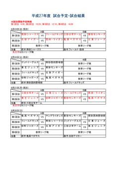 リーグ戦予定・結果表
