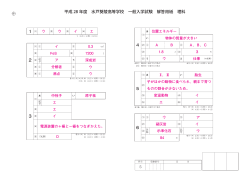 平成 27 年度 水戸葵陵高等学校 一般入学試験 解答用紙 理科 1 ⑴ 2 3