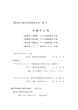 再審申立 Ⅸ