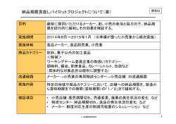 納品期限見直しパイロットプロジェクトについて（案）