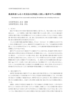 風波砕波による 3 次元乱れを考慮した新しい海洋モデルの開発