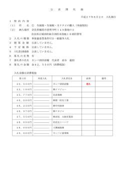公表開札録 - 奈良県広域消防組合