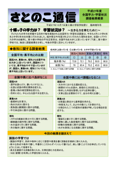 H27全国学力・ 学習状況調査 結果概要