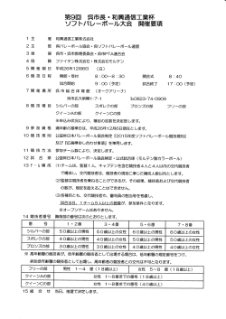 第9回 呉市長・和裏通信工業杯 ソフ トバレーボール大会 開催要項