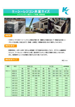 ケーシーレジコン弁室サイズ - クボタシーアイプラテック株式会社