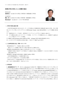 医療応用を目指した人工核酸の創成