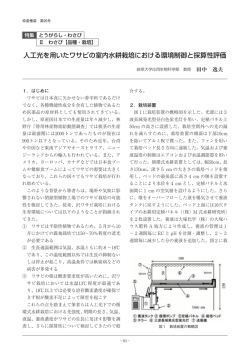 人工光を用いたワサビの室内水耕栽培における環境制御と採算性評価