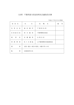 （公財）千葉県暴力団追放県民会議役員名簿
