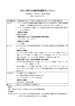 スポーツ系子ども服の安全設計ガイドライン