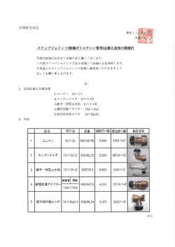 お得意先各位 スナップジョイ ン ト傑橋ポジェチレン實用)品揃え勘ロの御