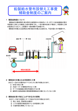 鉛製給水管布設替え工事費 補助金制度のご案内