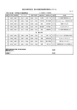 中学校A代表選考会 進行表