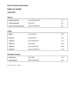 Autumn Classic International PANEL OF JUDGES