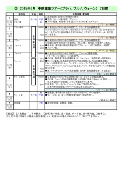（プラハ、ブルノ、ウィーン） 7日間