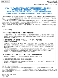 博報堂クールジャパン推進室実施、ASEANメディア・コンテンツ調査2015