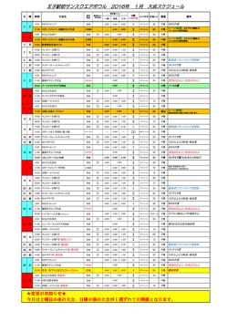 王子駅前サンスクエアボウル 2016年 1月 大会スケジュール