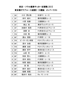 東京－ソウル親善サッカー定期戦 2015 東京都クラブユース連盟U