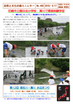 尼崎市立園田北小学校：藻川で環境体験学習