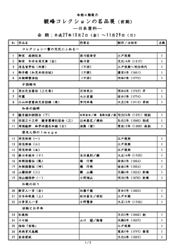 本館4階展示「観峰コレクションの名品展（前期）－日本資料ー」