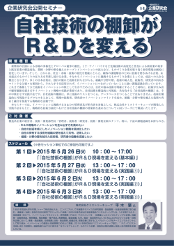 自社技術の棚卸が R＆Dを変える 自社技術の棚卸が R＆Dを変える