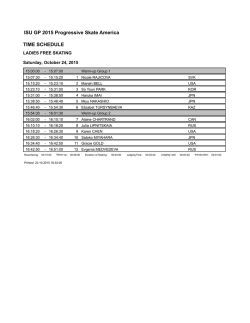 ISU GP 2015 Progressive Skate America TIME SCHEDULE