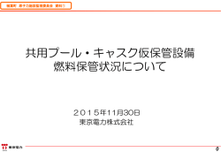 共用プール・キャスク仮保管設備 燃料保管状況について