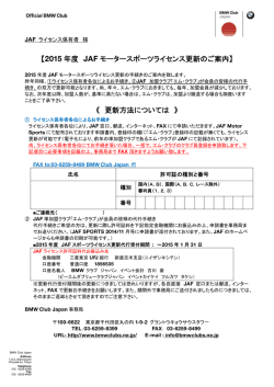 JAF モータースポーツライセンス2015