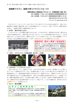 奥飛騨ドラゴン（温泉で育つドラゴンフルーツ） 観農資源（観光＋農業＋地域資源