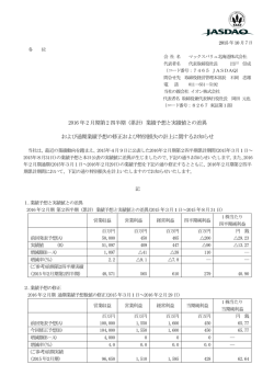 2016 年2 月期第2 四半期 (累計) 業績予想と実績値との差異 および通期
