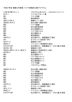 平成27年度 機械工作実習 ワイヤ放電加工機プログラム L108/H27用D