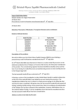 鶴 Brist。ー~Myers squibb Pharmaceuticaーs Limited