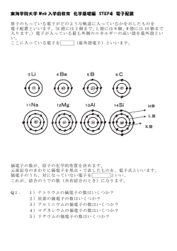 東海学院大学 Web 入学前教育 化学基礎編 STEP4 電子配置 原子の