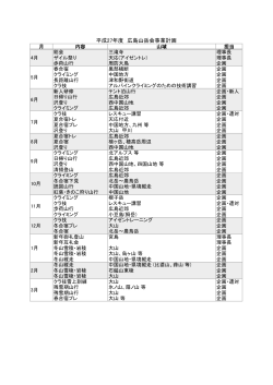 年間計画 - 広島山岳会