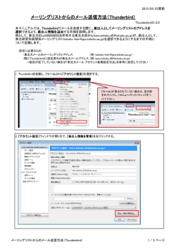 メーリングリストからのメール送信方法（Thunderbird）