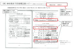 （例）麻疹風疹予防接種記録コピー