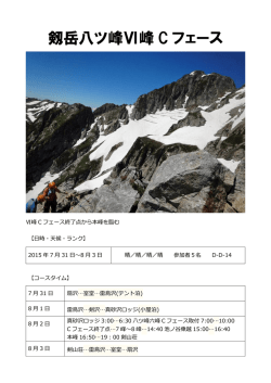 剱岳八ツ峰Ⅵ峰 C フェース